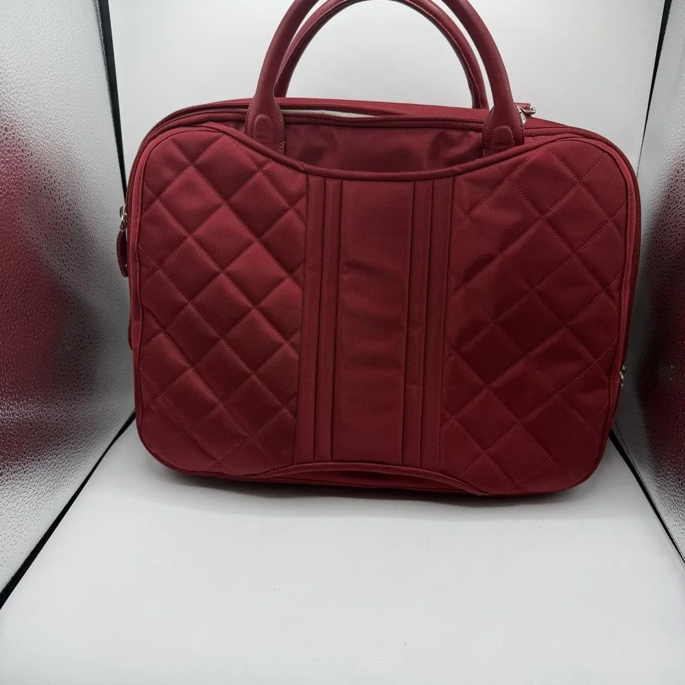 Samsonite Virgo Portfolio Quilted Laptop Briefcase Red with Shoulder‎ Strap